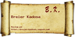 Breier Kadosa névjegykártya